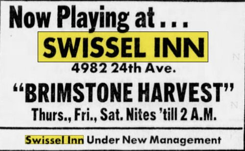 Swissel Inn - Sept 1972 Brimstone Harvest (newer photo)